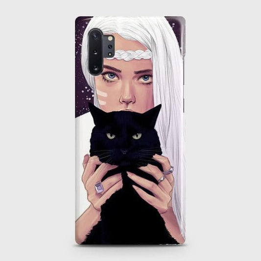 Samsung Galaxy Note 10 Plus Cover - Trendy Wild Black Cat Printed Hard Case with Life Time Colors Guarantee