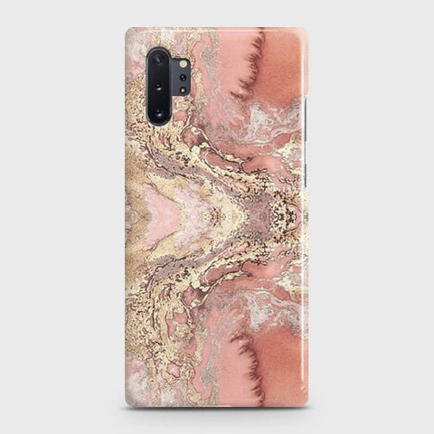 Samsung Galaxy Note 10 Plus Cover - Trendy Chic Rose Gold Marble Printed Hard Case with Life Time Colors Guarante