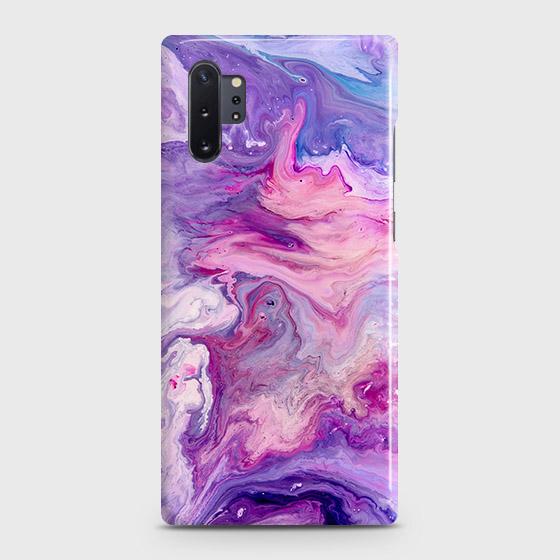 Samsung Galaxy Note 10 Plus Cover - Chic Blue Liquid Marble Printed Hard Case with Life Time Colors Guarantee