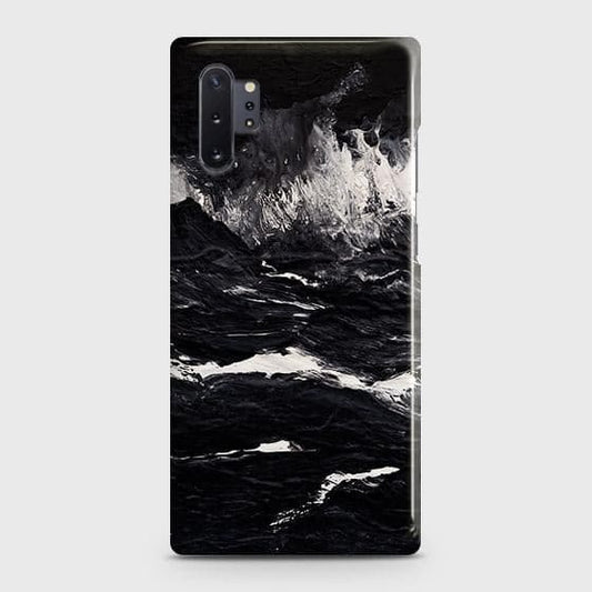 Samsung Galaxy Note 10 Plus Cover - Black Ocean Marble Trendy Printed Hard Case with Life Time Colors Guarantee