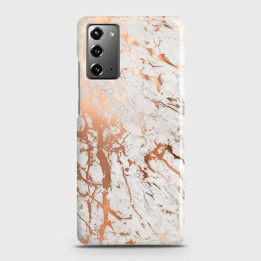 Samsung Galaxy Note 20 Cover - In Chic Rose Gold Chrome Style Printed Hard Case with Life Time Colors Guarantee