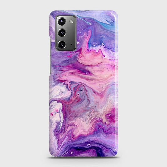 Samsung Galaxy Note 20 Cover - Chic Blue Liquid Marble Printed Hard Case with Life Time Colors Guarantee