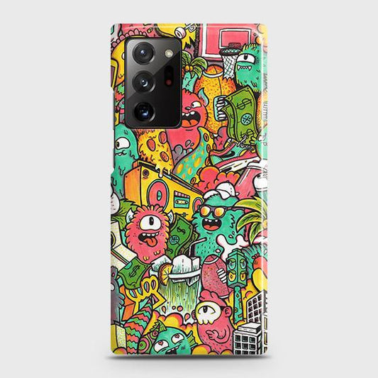 Samsung Galaxy Note 20 Ultra Cover - Matte Finish - Candy Colors Trendy Sticker Collage Printed Hard Case with Life Time Colors Guarantee