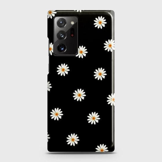 Samsung Galaxy Note 20 Ultra Cover - Matte Finish - White Bloom Flowers with Black Background Printed Hard Case with Life Time Colors Guarantee (Fast delivery)(MA)