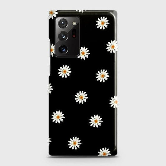 Samsung Galaxy Note 20 Ultra Cover - Matte Finish - White Bloom Flowers with Black Background Printed Hard Case with Life Time Colors Guarantee (Fast delivery)(MA)