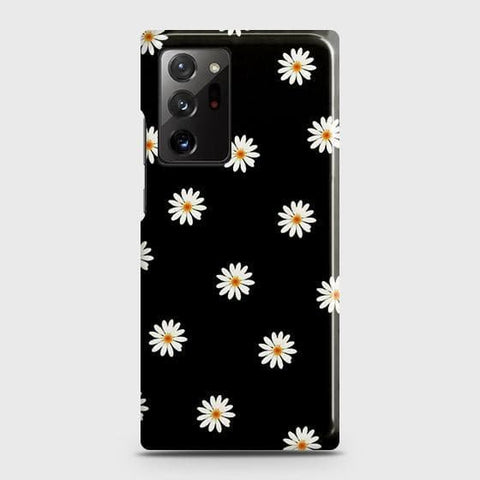 Samsung Galaxy Note 20 Ultra Cover - Matte Finish - White Bloom Flowers with Black Background Printed Hard Case with Life Time Colors Guarantee (Fast delivery)(MA)