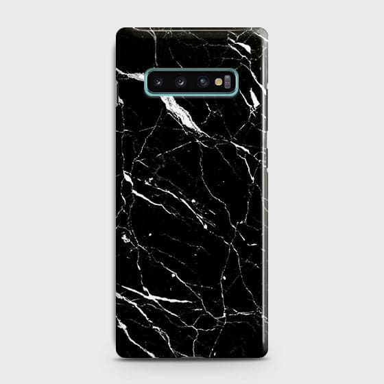 Samsung Galaxy S10 Cover - Trendy Black Marble Printed Hard Case with Life Time Colors Guarantee