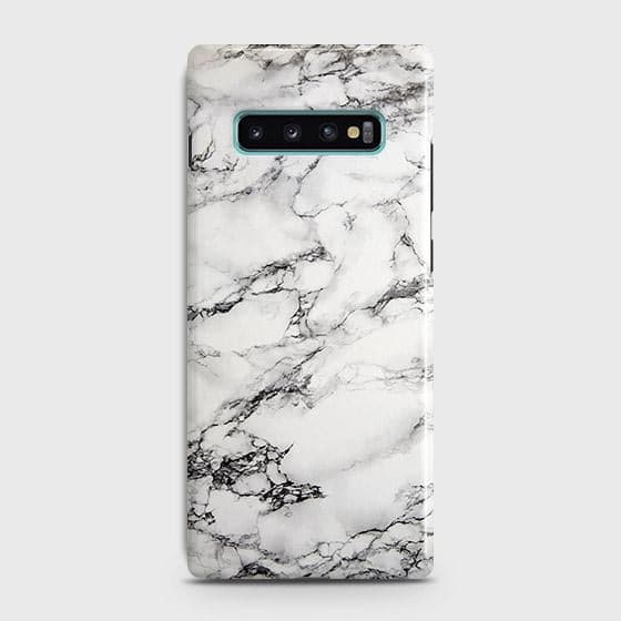 Samsung Galaxy S10 Cover - Matte Finish - Trendy Mysterious White Marble Printed Hard Case with Life Time Colors Guarante b64