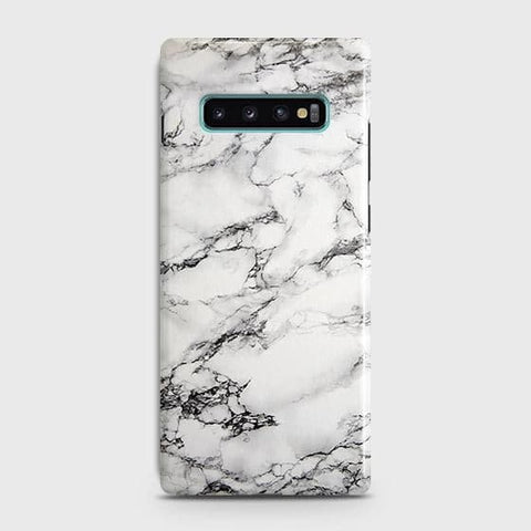 Samsung Galaxy S10 Cover - Matte Finish - Trendy Mysterious White Marble Printed Hard Case with Life Time Colors Guarante b64
