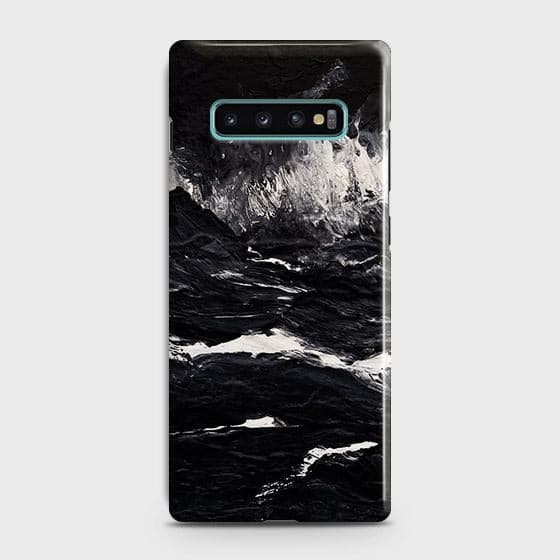 Samsung Galaxy S10 Cover - Black Ocean Marble Trendy Printed Hard Case with Life Time Colors Guarantee
