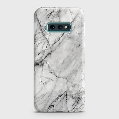Samsung Galaxy S10e Cover - Matte Finish - Trendy White Floor Marble Printed Hard Case with Life Time Colors Guarantee - D2(1)
