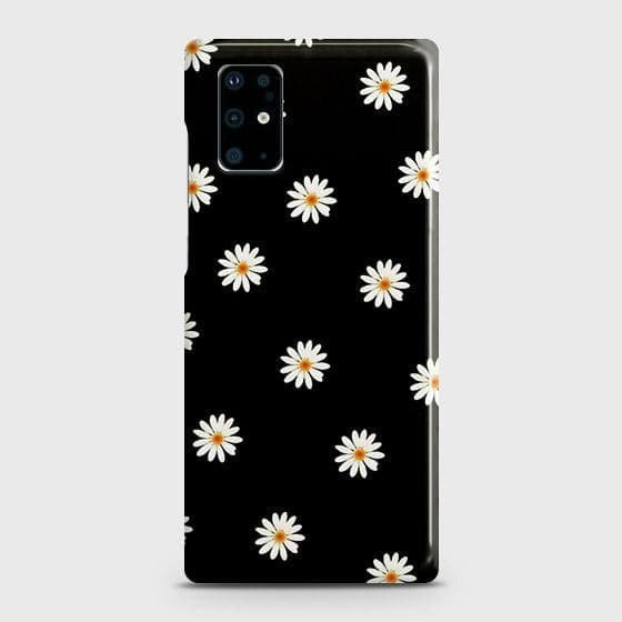 Samsung Galaxy S20 Plus Cover - Matte Finish - White Bloom Flowers with Black Background Printed Hard Case with Life Time Colors Guarantee
