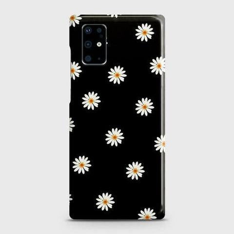 Samsung Galaxy S20 Plus Cover - Matte Finish - White Bloom Flowers with Black Background Printed Hard Case with Life Time Colors Guarantee