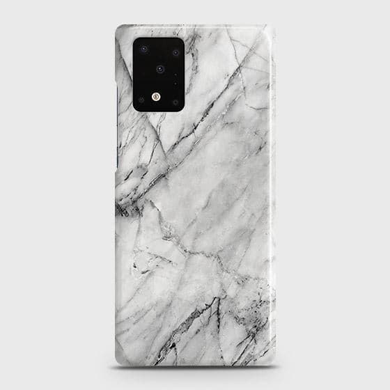 Samsung Galaxy S20 Ultra Cover - Matte Finish - Trendy White Floor Marble Printed Hard Case with Life Time Colors Guarantee - D2
