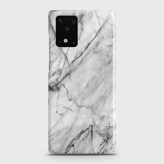 Samsung Galaxy S20 Ultra Cover - Matte Finish - Trendy White Floor Marble Printed Hard Case with Life Time Colors Guarantee - D2