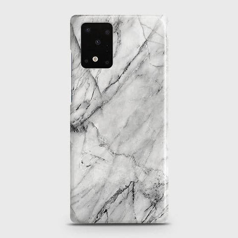 Samsung Galaxy S20 Ultra Cover - Matte Finish - Trendy White Floor Marble Printed Hard Case with Life Time Colors Guarantee - D2