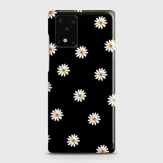 Samsung Galaxy S20 Ultra Cover - Matte Finish - White Bloom Flowers with Black Background Printed Hard Case with Life Time Colors Guarantee
