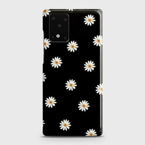 Samsung Galaxy S20 Ultra Cover - Matte Finish - White Bloom Flowers with Black Background Printed Hard Case with Life Time Colors Guarantee