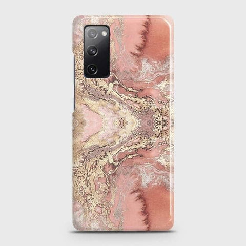 Samsung Galaxy S20 FE Cover - Trendy Chic Rose Gold Marble Printed Hard Case with Life Time Colors Guarantee