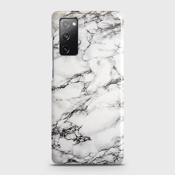 Samsung Galaxy S20 FE Cover - Matte Finish - Trendy White Floor Marble Printed Hard Case with Life T ime Colors Guarantee