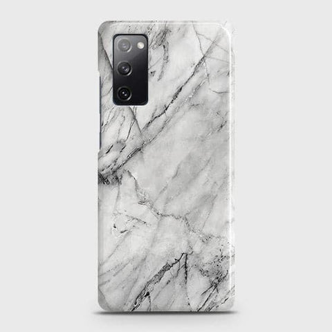 Samsung Galaxy S20 FE Cover - Matte Finish - Trendy White Marble Printed Hard Case with Life Time Colors Guarantee (Fast Delivery) (H)