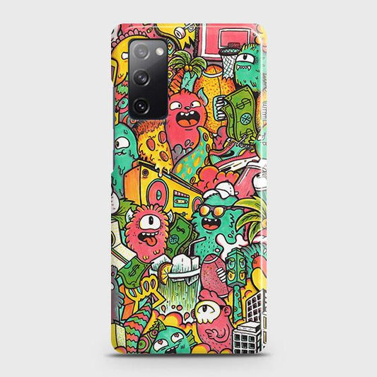Samsung Galaxy S20 FE Cover - Matte Finish - Candy Colors Trendy Sticker Collage Printed Hard Case with Life Time Colors Guarantee