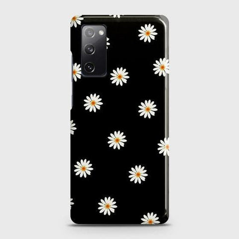 Samsung Galaxy S20 FE Cover - Matte Finish - White Bloom Flowers with Black Background Printed Hard Case with Life Time Colors Guarantee