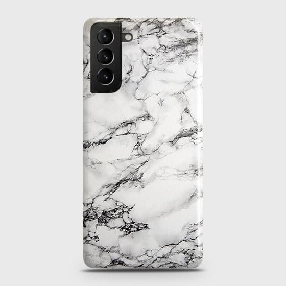 Samsung Galaxy S21 5G Cover - Matte Finish - Trendy Mysterious White Marble Printed Hard Case with Life Time Colors Guarantee
