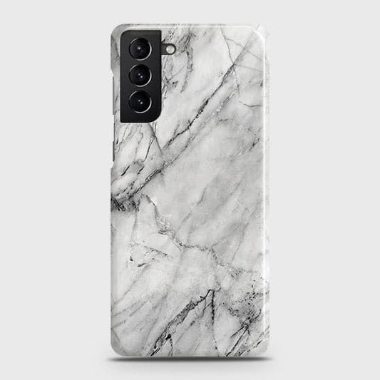 Samsung Galaxy S21 Plus 5G Cover - Matte Finish - Trendy White Marble Printed Hard Case with Life Time Colors Guarantee