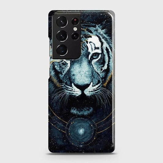 Samsung Galaxy S21 Ultra 5G Cover - Vintage Galaxy Tiger Printed Hard Case with Life Time Colors Guarantee