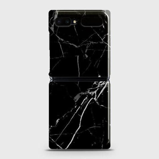 Samsung Galaxy Z Flip Cover - Black Modern Classic Marble Printed Hard Case with Life Time Colors Guarantee (Fast Delivery)