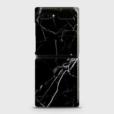 Samsung Galaxy Z Flip Cover - Black Modern Classic Marble Printed Hard Case with Life Time Colors Guarantee (Fast Delivery)