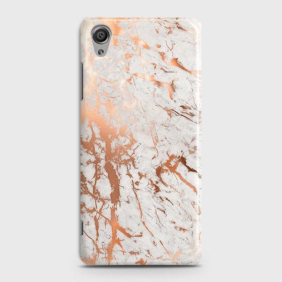 Sony Xperia XA1 Plus Cover - In Chic Rose Gold Chrome Style Printed Hard Case with Life Time Colors Guarantee