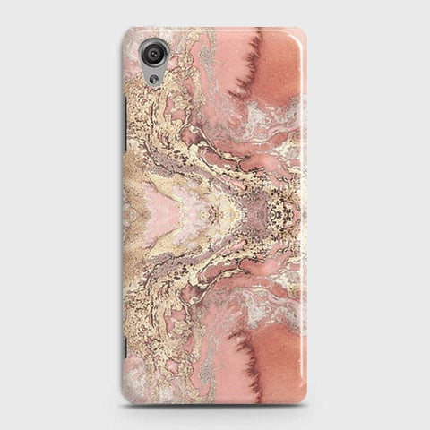 Sony Xperia XA1 Plus Cover - Trendy Chic Rose Gold Marble Printed Hard Case with Life Time Colors Guarantee