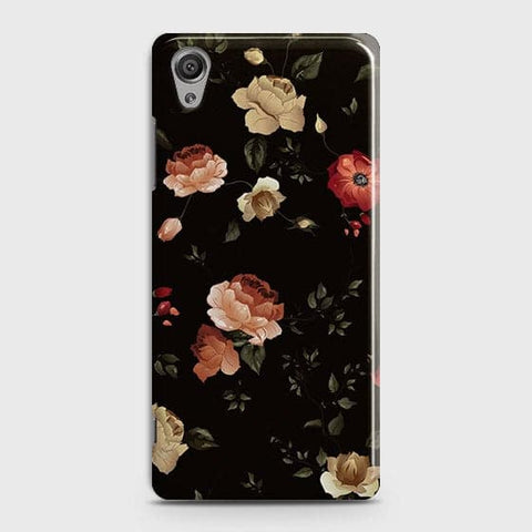 Sony Xperia XA1 Plus Cover - Matte Finish - Dark Rose Vintage Flowers Printed Hard Case with Life Time Colors Guarantee
