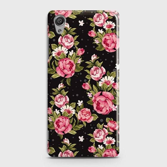 Sony Xperia XA1 Plus Cover - Trendy Pink Rose Vintage Flowers Printed Hard Case with Life Time Colors Guarantee