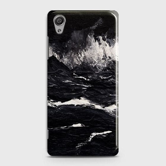 Sony Xperia XA1 Plus Cover - Black Ocean Marble Trendy Printed Hard Case with Life Time Colors Guarantee
