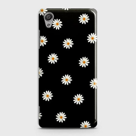 Sony Xperia XA1 Plus Cover - Matte Finish - White Bloom Flowers with Black Background Printed Hard Case with Life Time Colors Guarantee