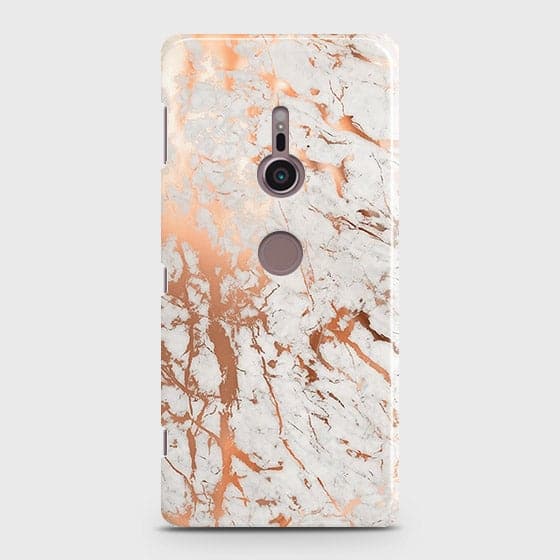 Sony Xperia XZ3 Cover - In Chic Rose Gold Chrome Style Printed Hard Case with Life Time Colors Guarantee B81