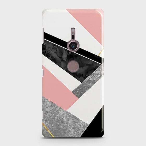 Sony Xperia XZ3 Cover - Matte Finish - Geometric Luxe Marble Trendy Printed Hard Case with Life Time Colors Guarantee