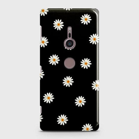 Sony Xperia XZ3 Cover - Matte Finish - White Bloom Flowers with Black Background Printed Hard Case with Life Time Colors Guarantee ( Fast Delivery )