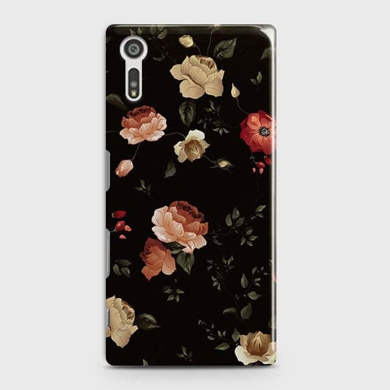 Sony Xperia XZ / XZs Cover - Matte Finish - Dark Rose Vintage Flowers Printed Hard Case with Life Time Colors Guarantee