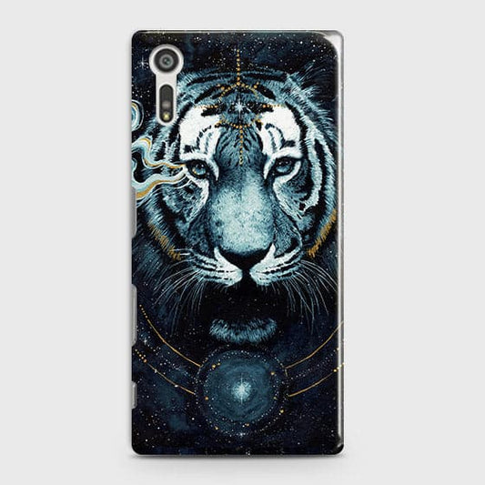 Sony Xperia XZ  Cover - Vintage Galaxy Tiger Printed Hard Case with Life Time Colors Guarantee