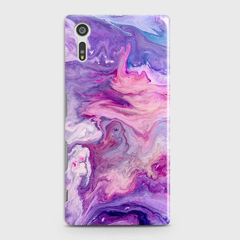 Sony Xperia XZ / XZs Cover - Chic Blue Liquid Marble Printed Hard Case with Life Time Colors Guarantee