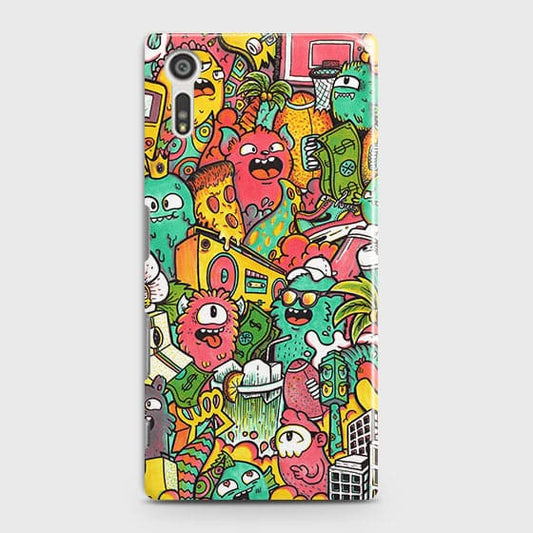 Sony Xperia XZ / XZs Cover - Matte Finish - Candy Colors Trendy Sticker Collage Printed Hard Case with Life Time Colors Guarantee