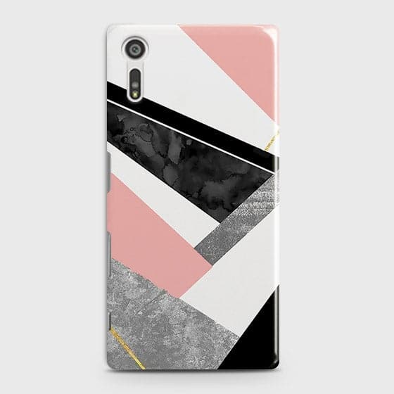 Sony Xperia XZ / XZs Cover - Matte Finish - Geometric Luxe Marble Trendy Printed Hard Case with Life Time Colors Guarantee b60