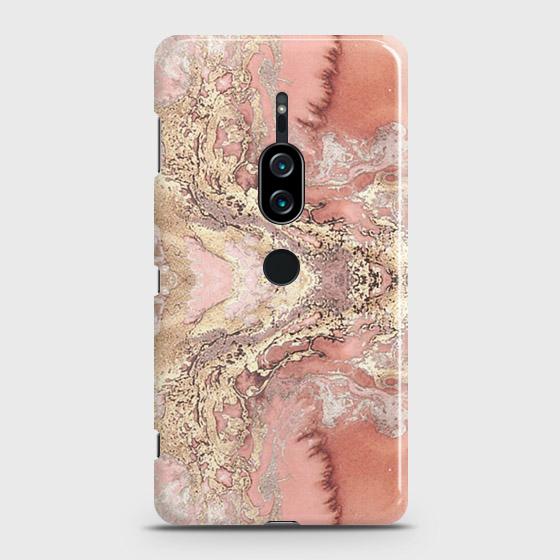 Sony Xperia XZ2 Premium Cover - Trendy Chic Rose Gold Marble Printed Hard Case with Life Time Colors Guarantee