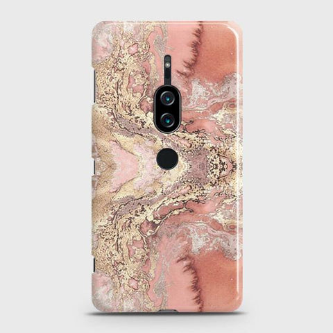Sony Xperia XZ2 Premium Cover - Trendy Chic Rose Gold Marble Printed Hard Case with Life Time Colors Guarantee