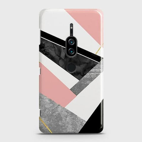 Sony Xperia XZ2 Premium Cover - Matte Finish - Geometric Luxe Marble Trendy Printed Hard Case with Life Time Colors Guarantee