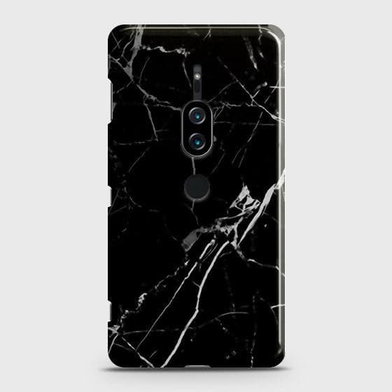 Sony Xperia XZ2 Premium Cover - Black Modern Classic Marble Printed Hard Case with Life Time Colors Guarantee